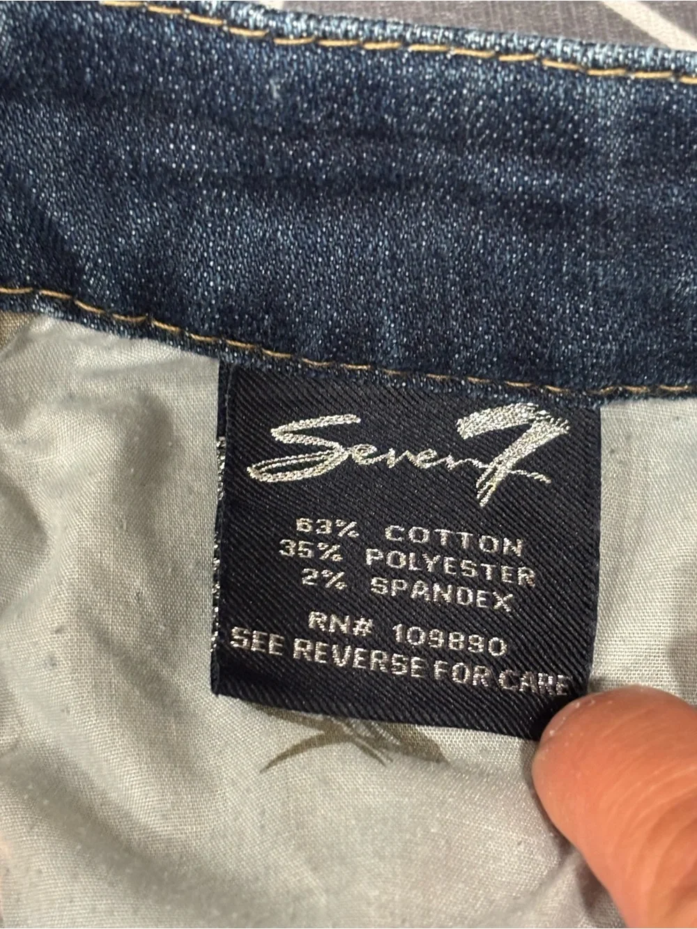 Seven7 Dark Wash Bootcut Flare Stretch Jeans Women’s Size 10 32” Inseam Mid Rise - Picture 9 of 9